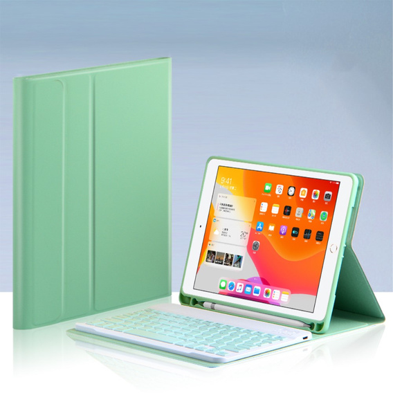 Чехол + клавиатура iPad 10.2 7/8/9 gen 2019/2020/2021, Keyboard Cover Pen Slot, зелёный