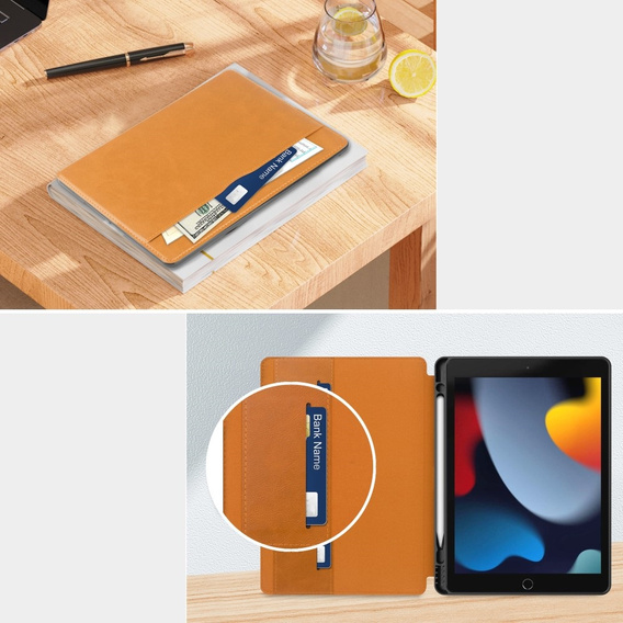 Чехол для iPad 10.2 2021 / 2020 / 2019, Business Card and Pen Slot, коричневый