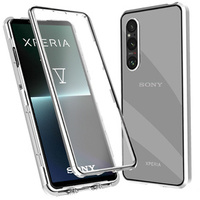 Чехол для Sony Xperia 1 V, Magnetic Dual Glass, серебряный