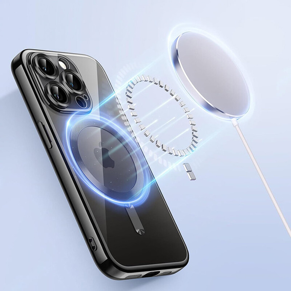 Чохол для iPhone 14 Pro, Electro MagSafe, чорний + Скло на екран