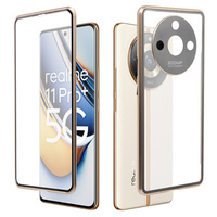 Чехол для Realme 11 Pro 5G / Pro+ 5G, Magnetic Dual Glass, золотой