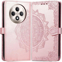 Откидной чехол для Oppo Reno 12FS / 12F, Mandala, розовый rose gold