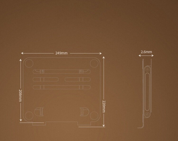 Стальная подставка для ноутбука до 17", ERBORD P89, серый