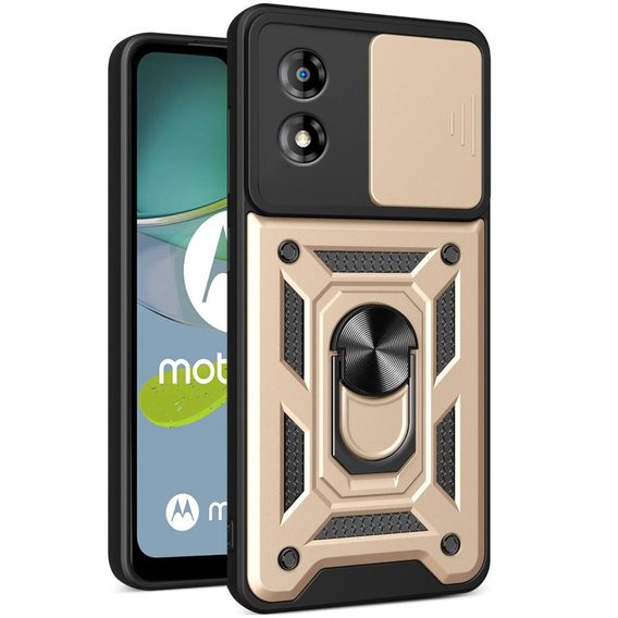 Чехол NOX Camera Slide Motorola Moto E13, CamShield Slide, золото