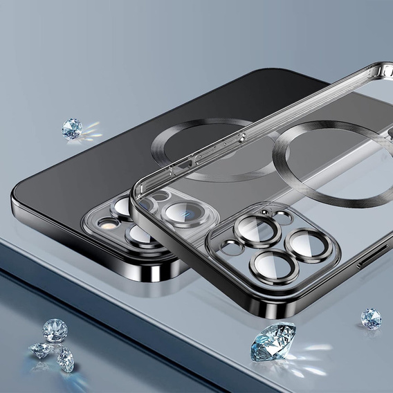 Чохол для iPhone 14 Pro, Electro MagSafe, чорний + Скло на екран