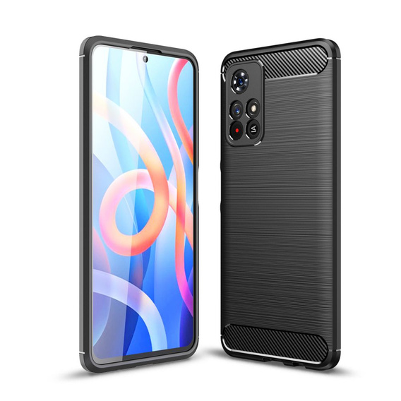 Чехол до Xiaomi Poco M4 Pro 5G / Redmi Note 11S 5G, Carbon, чёрный