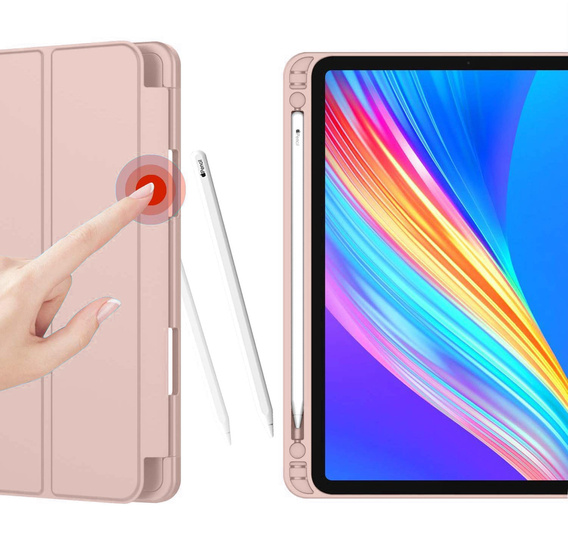 Чехол для iPad Pro 12.9 2022 / 2021 / 2020, Smart Pencil, с держателем стилуса, розовый