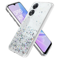 Чехол до Oppo A78 5G, Glittery, прозрачный