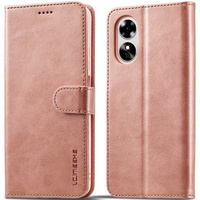 Откидной чехол для Oppo A17, LC.IMEEKE, розовый rose gold