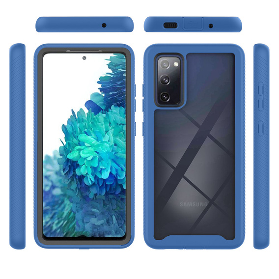 Чoхол Shockproof до Samsung Galaxy S20 FE, із захисним екраном, темно-синій