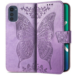Откидной чехол для Motorola Moto E32 4G, Butterfly, фиолетовый