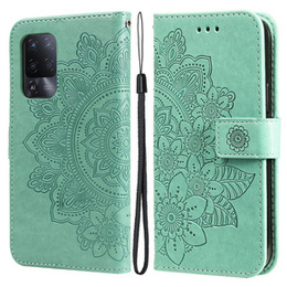 Откидной чехол для Oppo Reno5 Z / A94 / A95 5G, Mandala, зелёный