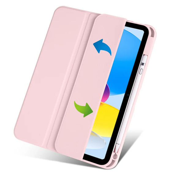 Чохол для iPad 10.9 2022 10 Gen, Smartcase Hybrid, з місцем для стилуса, рожевий