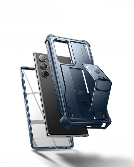 Бронированный чехол для Samsung Galaxy S22 Ultra, Dexnor Full Body, темно-синий