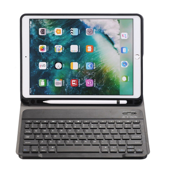 Чехол + клавиатура iPad 7/8/9 10.2 2019/2020/2021, Pen Slot, чёрный