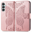 Чохол-книжка для Samsung Galaxy M15 5G, Butterfly, рожевий rose gold