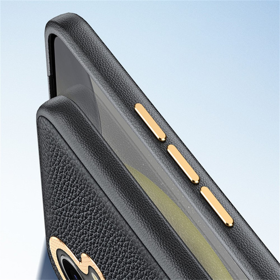 Кожаный чехол для Samsung Galaxy S25, leather hybrid, серый