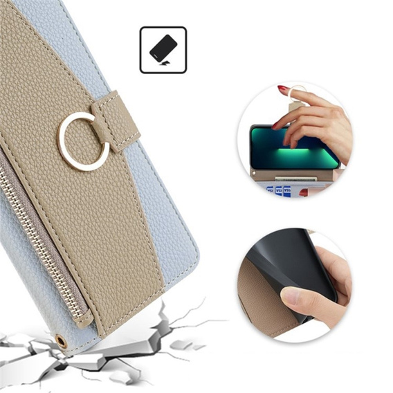 Чохол-книжка для Motorola Moto G24 / G24 Power / G04, Wallet Zipper Pocket, з дзеркалом, м'яти