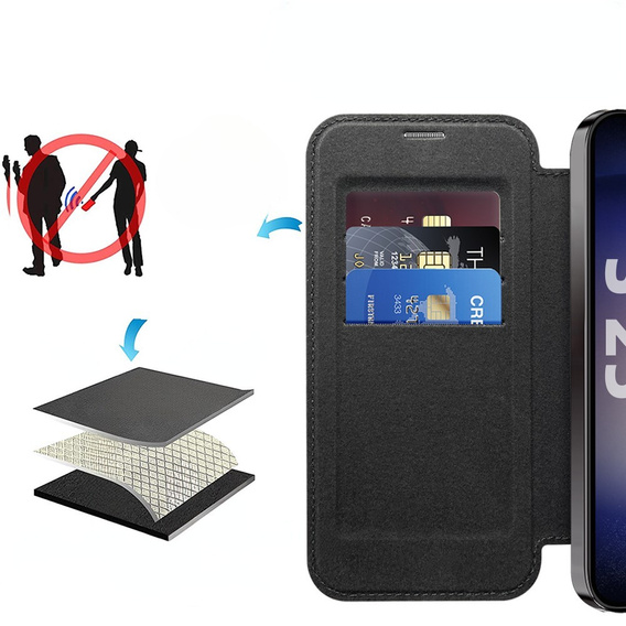 Чохол-книжка для Samsung Galaxy S25+ Plus, RFID Wallet MagSafe CamShield, чорний