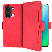 Футляр з клапаном для OnePlus Nord 3 5G, Card Slot, червоний