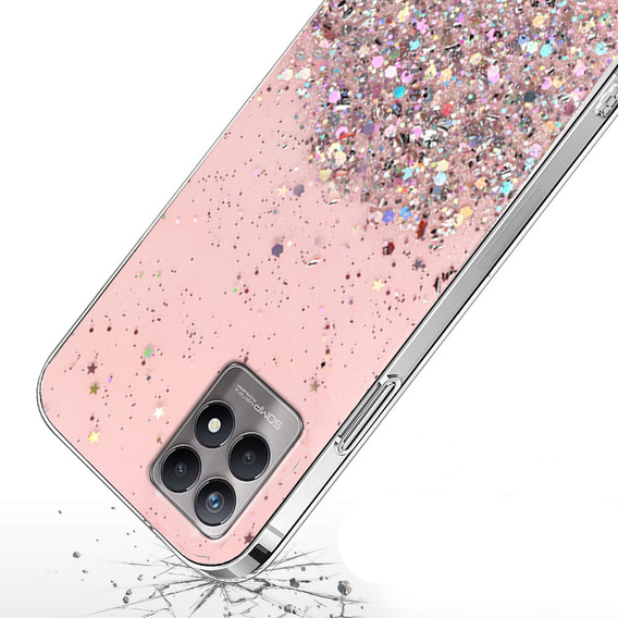 Чехол до Realme 8i, Glittery, розовый