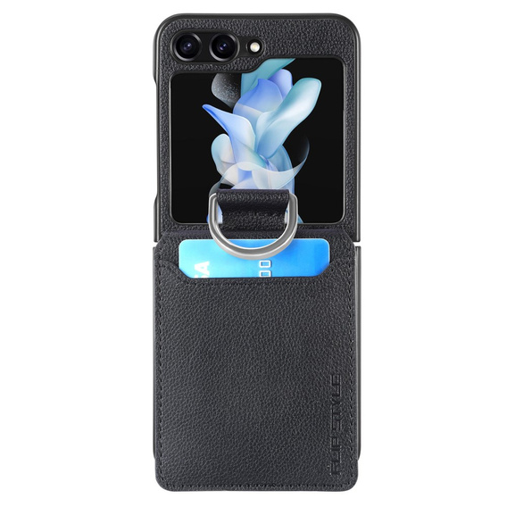 Чехол для Samsung Galaxy Z Flip6 5G, Card Slot Ring Case, чёрный