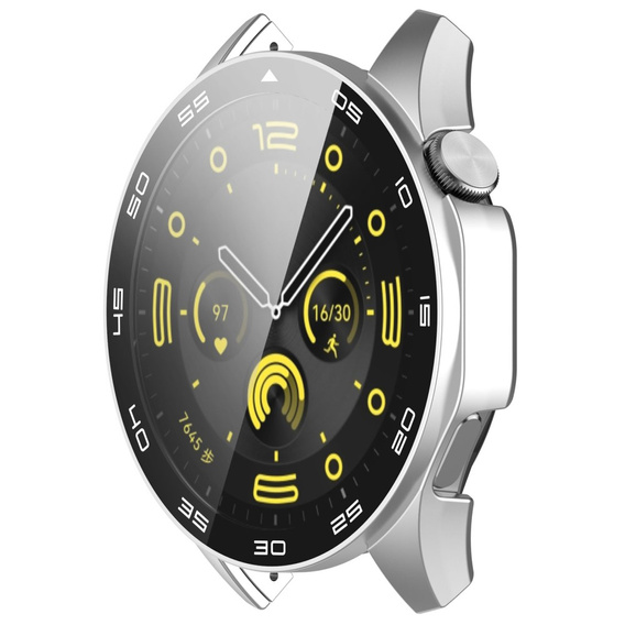 Чохол 2в1 + загартоване скло для Huawei Watch GT 4 46mm, сріблястий