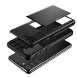 Чехол до Samsung Galaxy S22, Sliding Card Holder, чёрный