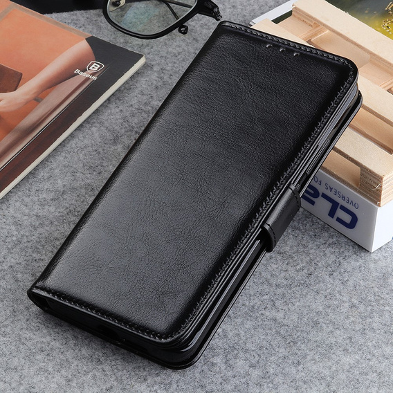 Откидной чехол для Xiaomi 11T / 11T Pro, Crazy Horse Wallet, чёрный