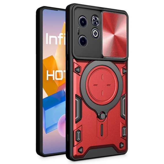 Бронированный чехол для Infinix Hot 40i, CamShield Slide, красный