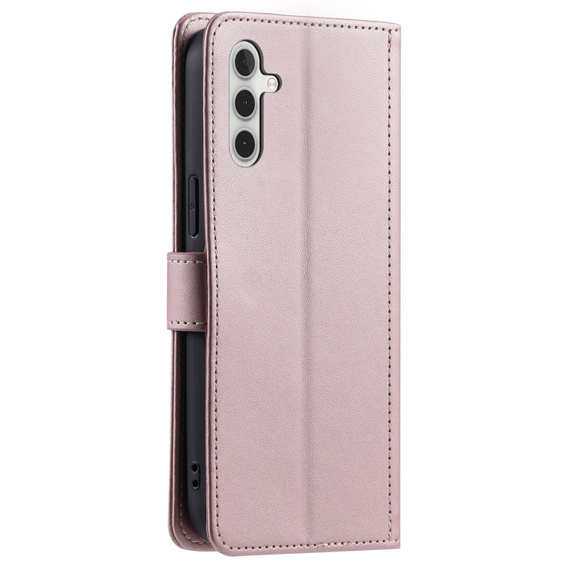 чехол-крышка для Samsung Galaxy S25, Rhombus Crossbody Leather, розовый rose gold