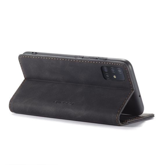 Чехол CASEME для Samsung Galaxy A51, Leather Wallet Case, чёрный