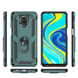 Бронированный Чехол до Xiaomi Redmi Note 9S / 9 Pro, Nox Case Ring, зелёный