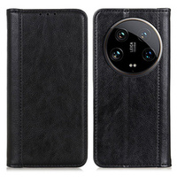 Чехол до Xiaomi 14 Ultra, Wallet Litchi Leather, чёрный