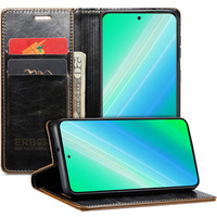 Откидной чехол для Samsung Galaxy S23, ERBORD Waxy Wallet, коричневый