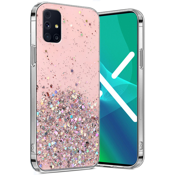 Чехол до Samsung Galaxy M31s, Glittery, розовый