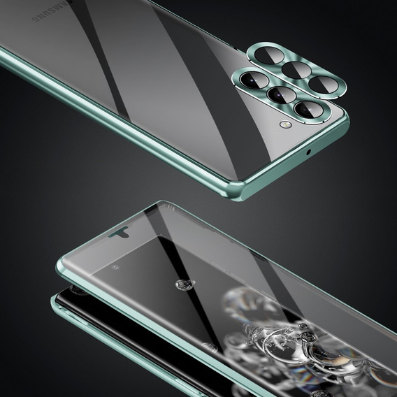 Чехол для Samsung Galaxy S23, Magnetic Dual Glass, зелёный