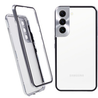 Чехол для Samsung Galaxy S21, Magnetic Dual Glass, серебряный