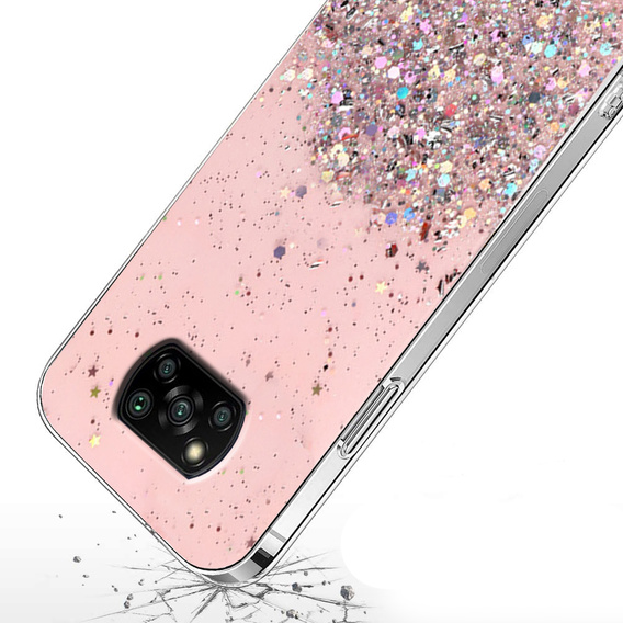 Чехол до Xiaomi POCO X3 / X3 NFC, Glittery, розовый