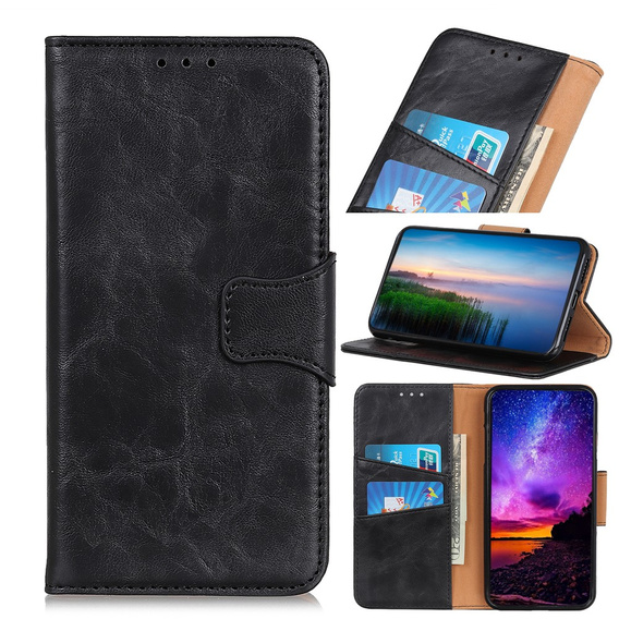 Откидной чехол для OnePlus Nord 2 5G, Split Leather Wallet, чёрный