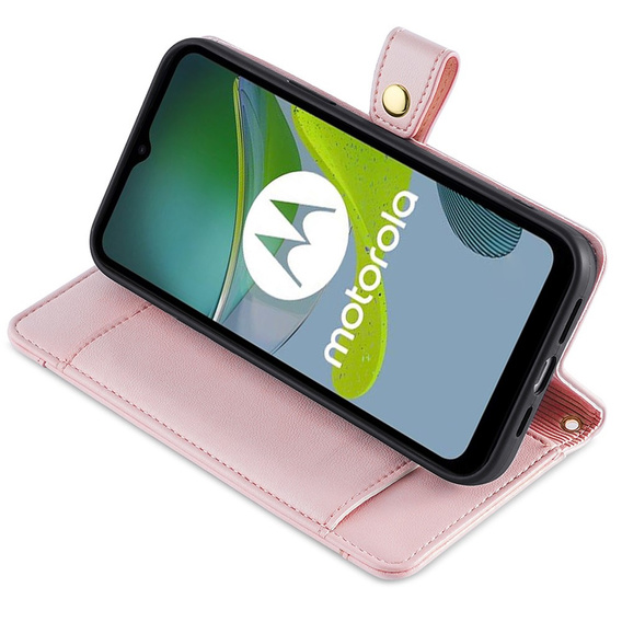 Откидной чехол для Motorola Moto G54 5G, Wallet Zipper Pocket, розовый