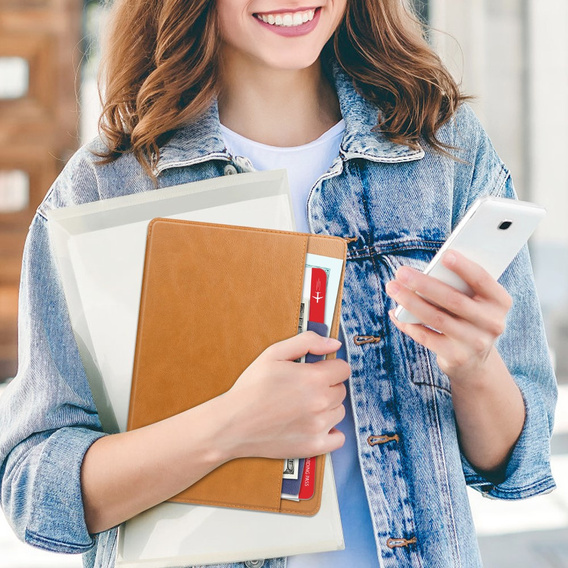 Чехол до Samsung Galaxy Tab A9+, Business Card and Pen Slot, коричневый