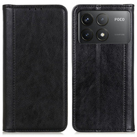 Чохол-фліп для Xiaomi Poco F6 Pro, Split Leather, чорний