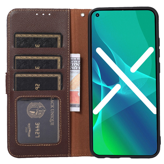 Откидной чехол для Sony Xperia 10 IV, KHAZNEH RFID Case, коричневый