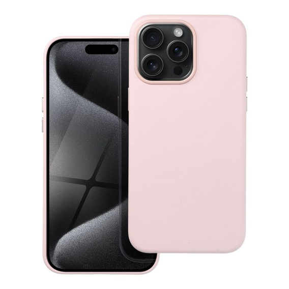 Кожаный чехол Mag Cover для iPhone 15 Pro Max, розовый