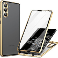 Чохол для Samsung Galaxy S23, Magnetic Dual Glass, золотий