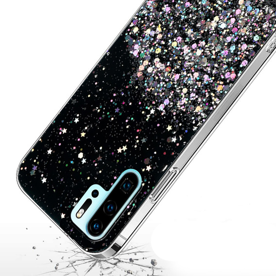 Чехол до Huawei P30 Pro, Glittery, чёрный