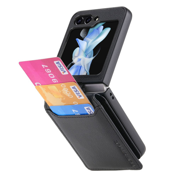 Чехол для Samsung Galaxy Z Flip6 5G, Card Slot Ring Case, чёрный