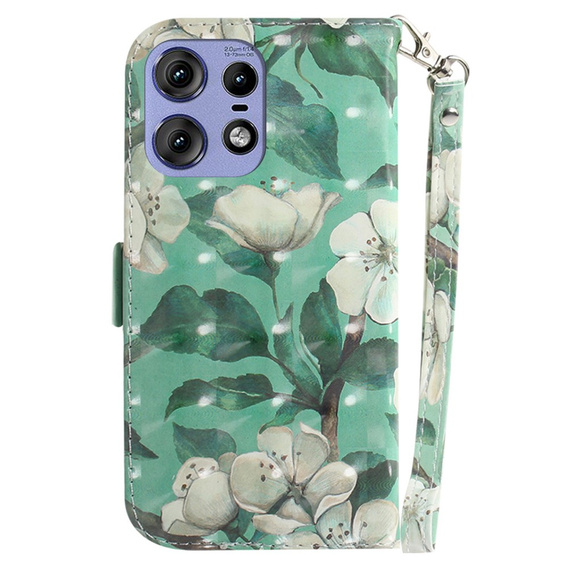 Чохол-книжка для Motorola Edge 50 Pro 5G, Wallet, Flowers білий