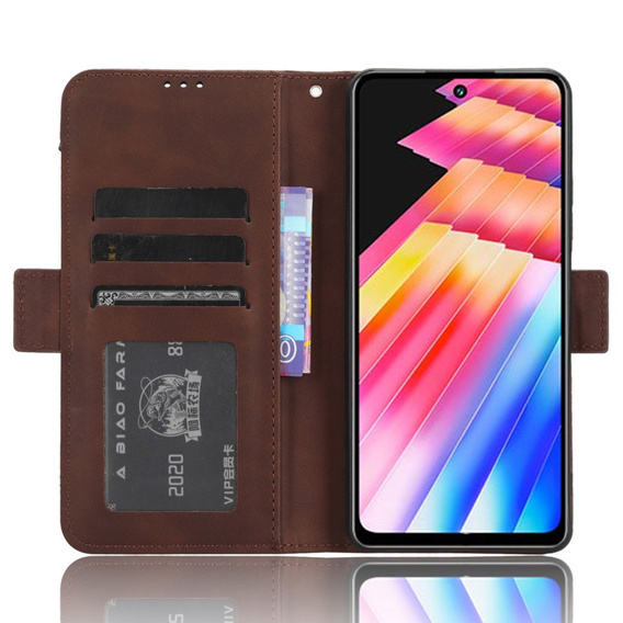 Футляр з клапаном для Infinix Hot 30i, Card Slot, коричневий